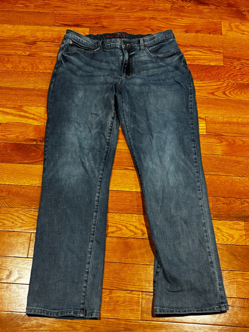 Lucky Brand Dark Indigo Jeans with Red Stitching